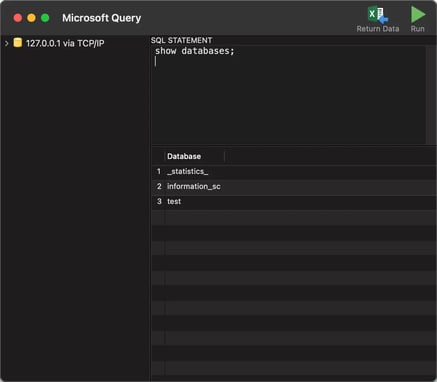 Excel Run Query